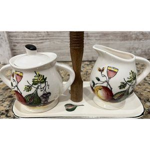 Vintage Napco Sugar & Creamer On Tray Made In Japan
